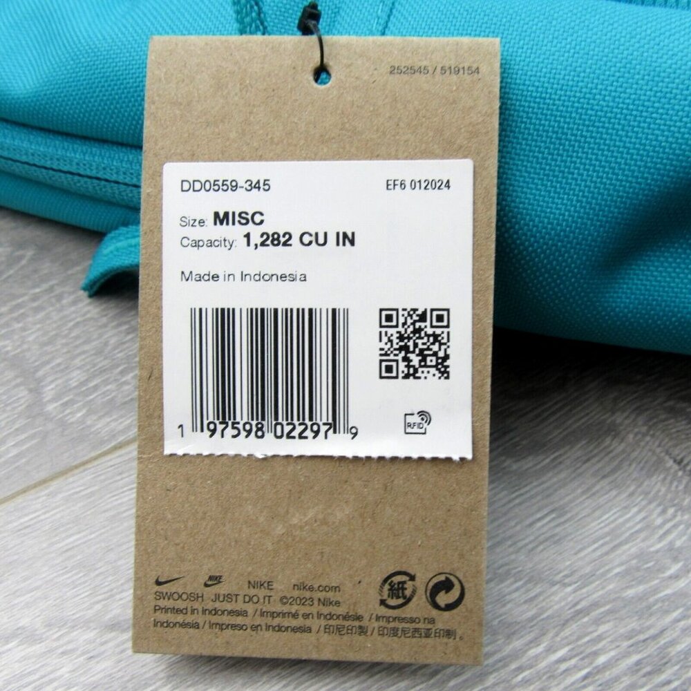 Nike Elemental Backpack School Travel Bag (21L) Teal Volt NEW - Picture 12 of 15
